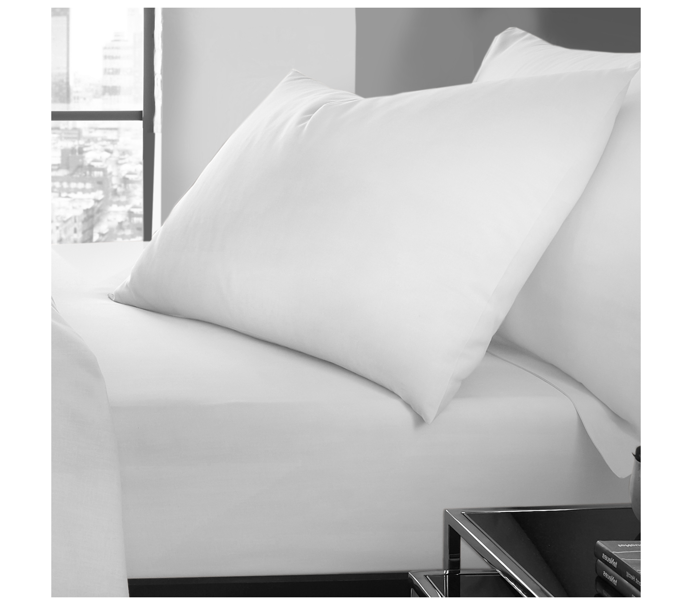 Serene Plain Dye White Housewife Pillowcase (Single Pack) J