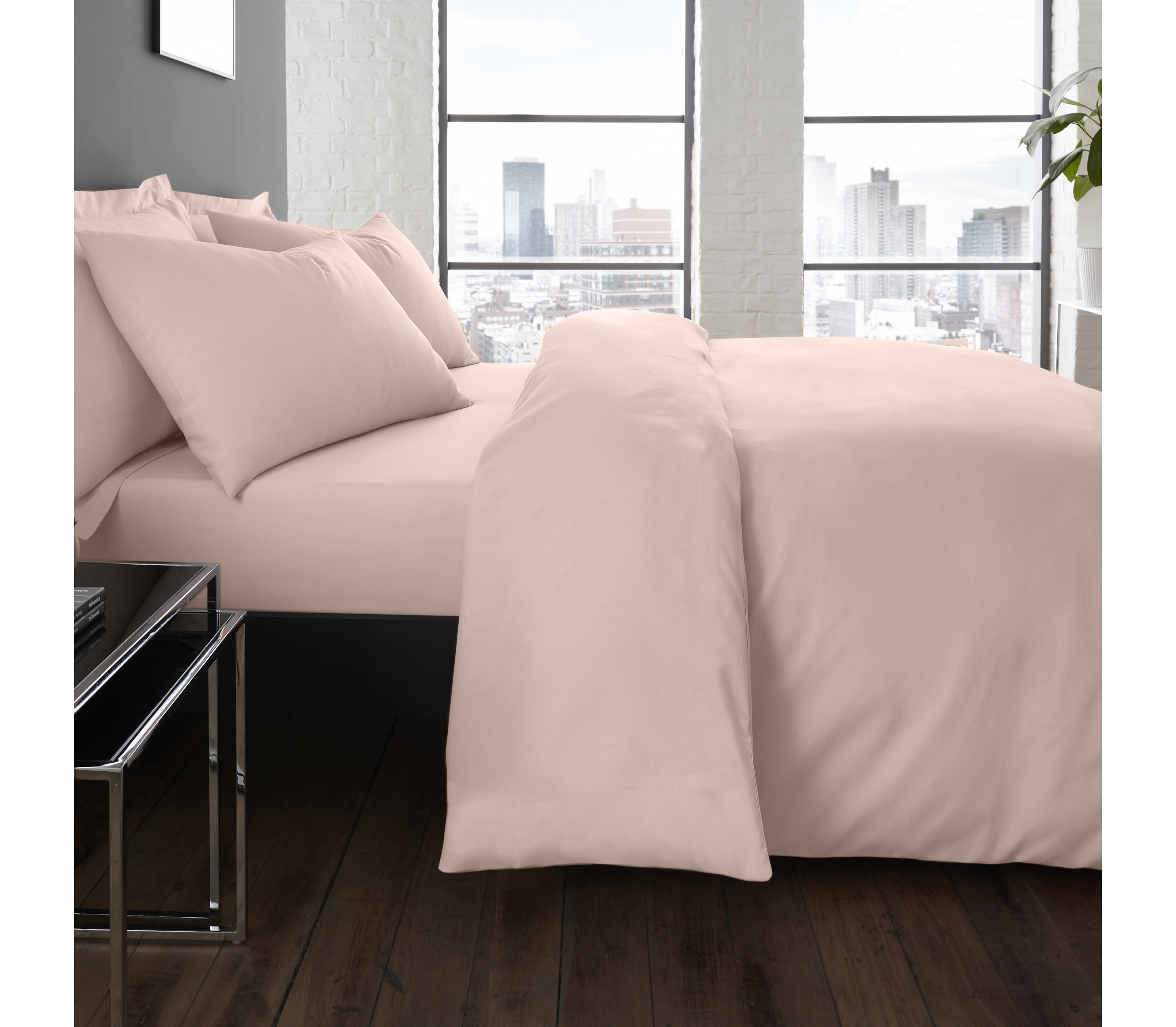 Serene Plain Dye Blush Duvet Cover Set J Rosenthal & Son