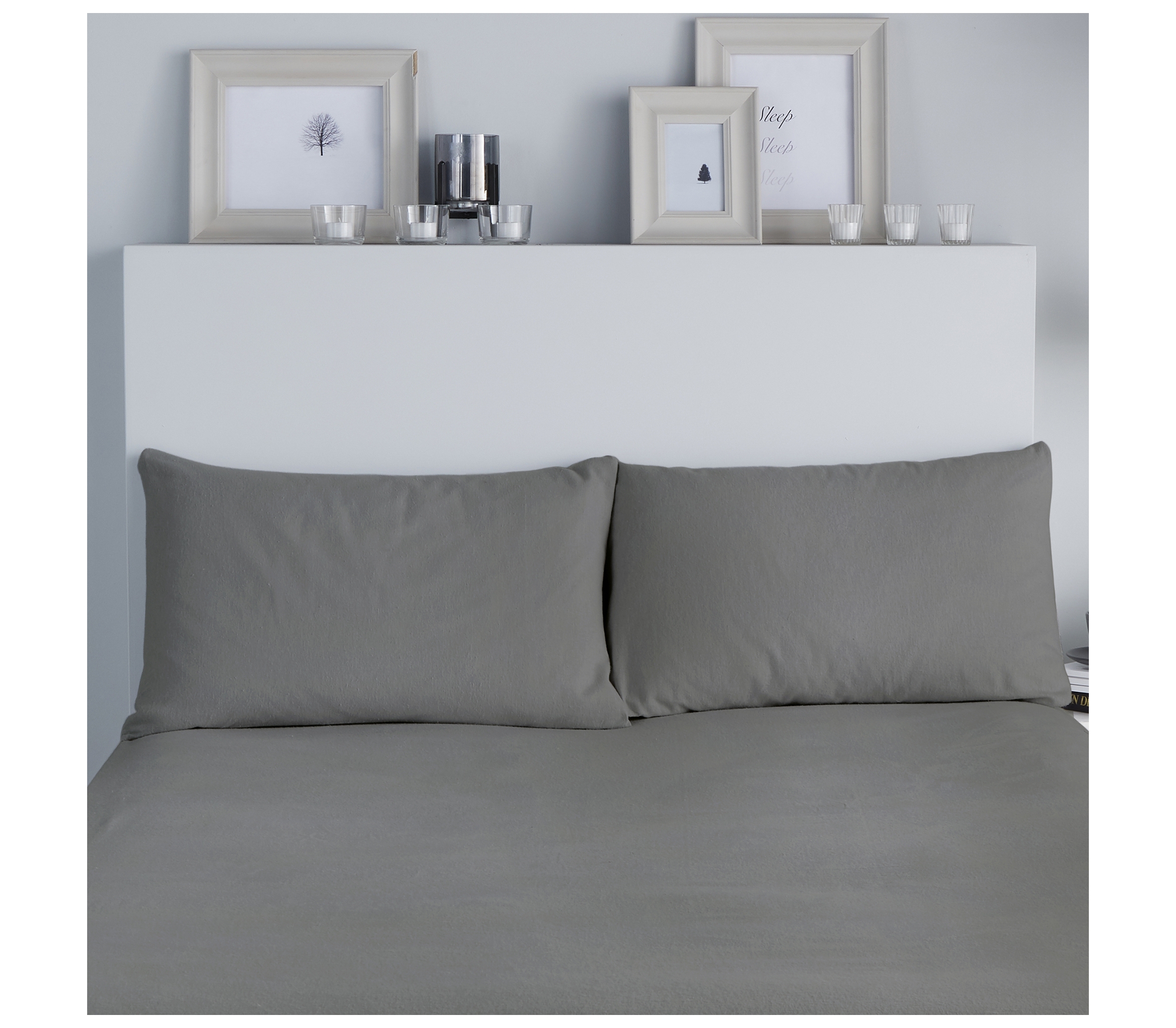 Fusion Brushed Charcoal Pair of Pillowcases J Rosenthal & Son