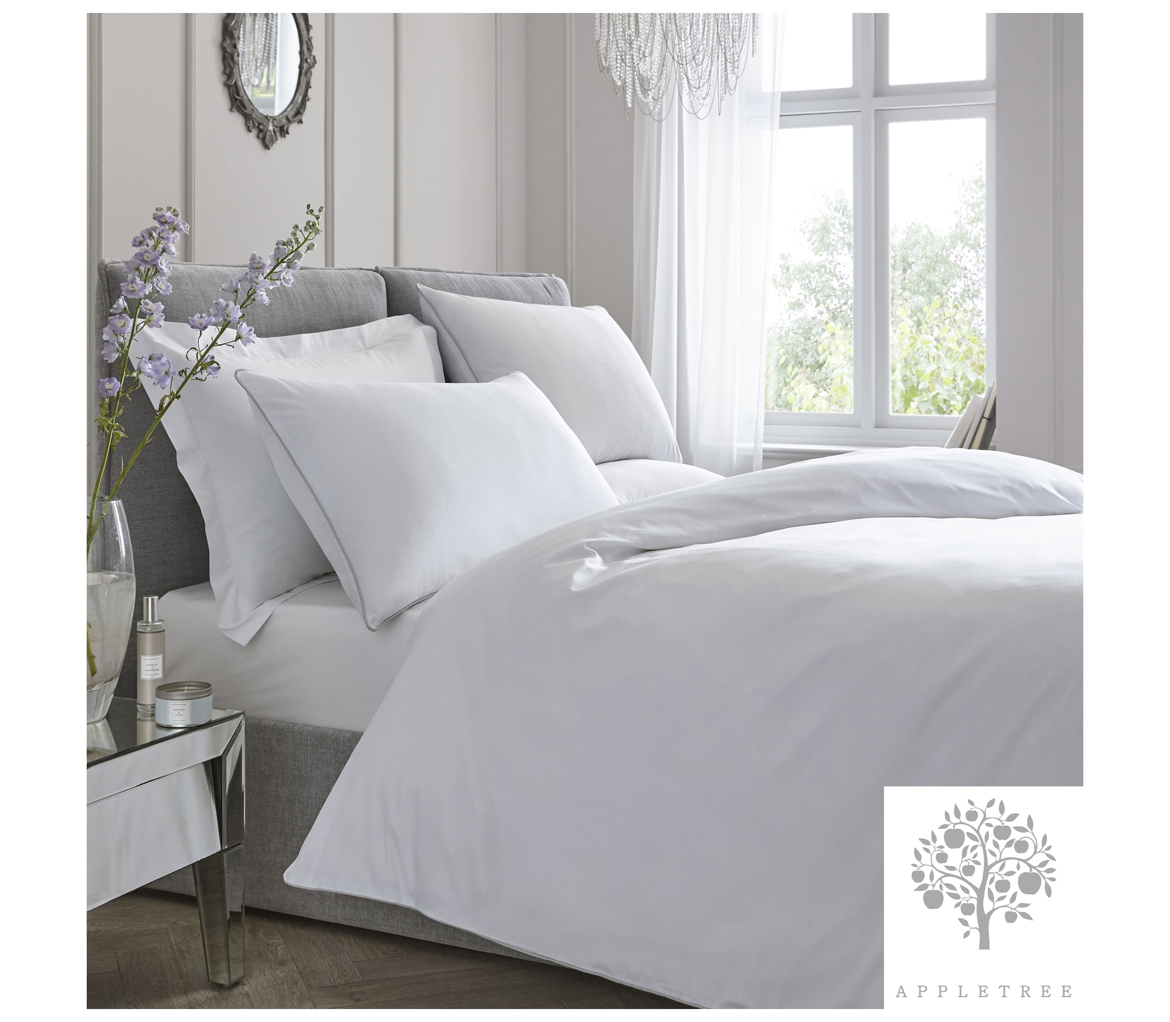 Appletree Signature Plain Dye White Duvet Cover Set J Rosenthal & Son