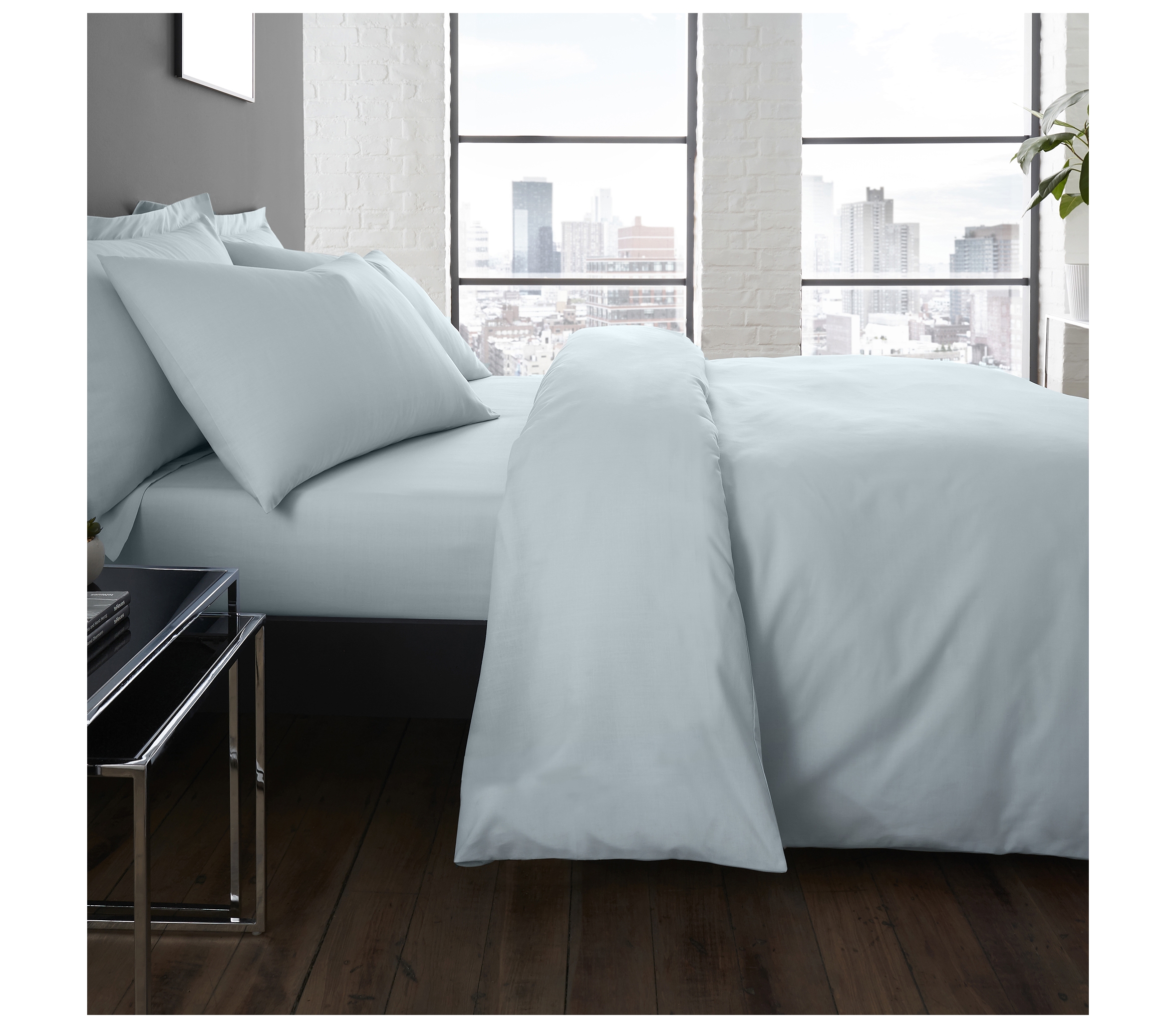 Serene Plain Dye Duck Egg Duvet Cover Set J Rosenthal & Son