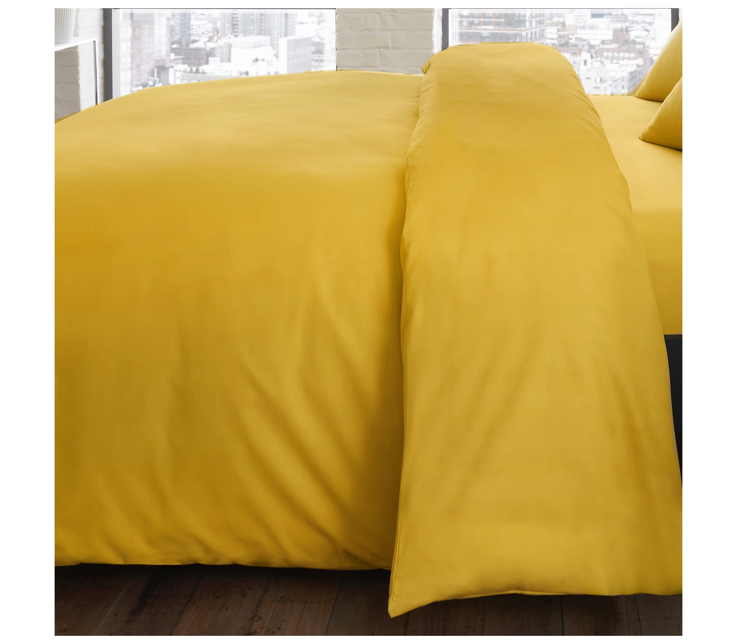 Serene Plain Dye Ochre Duvet Cover J Rosenthal & Son