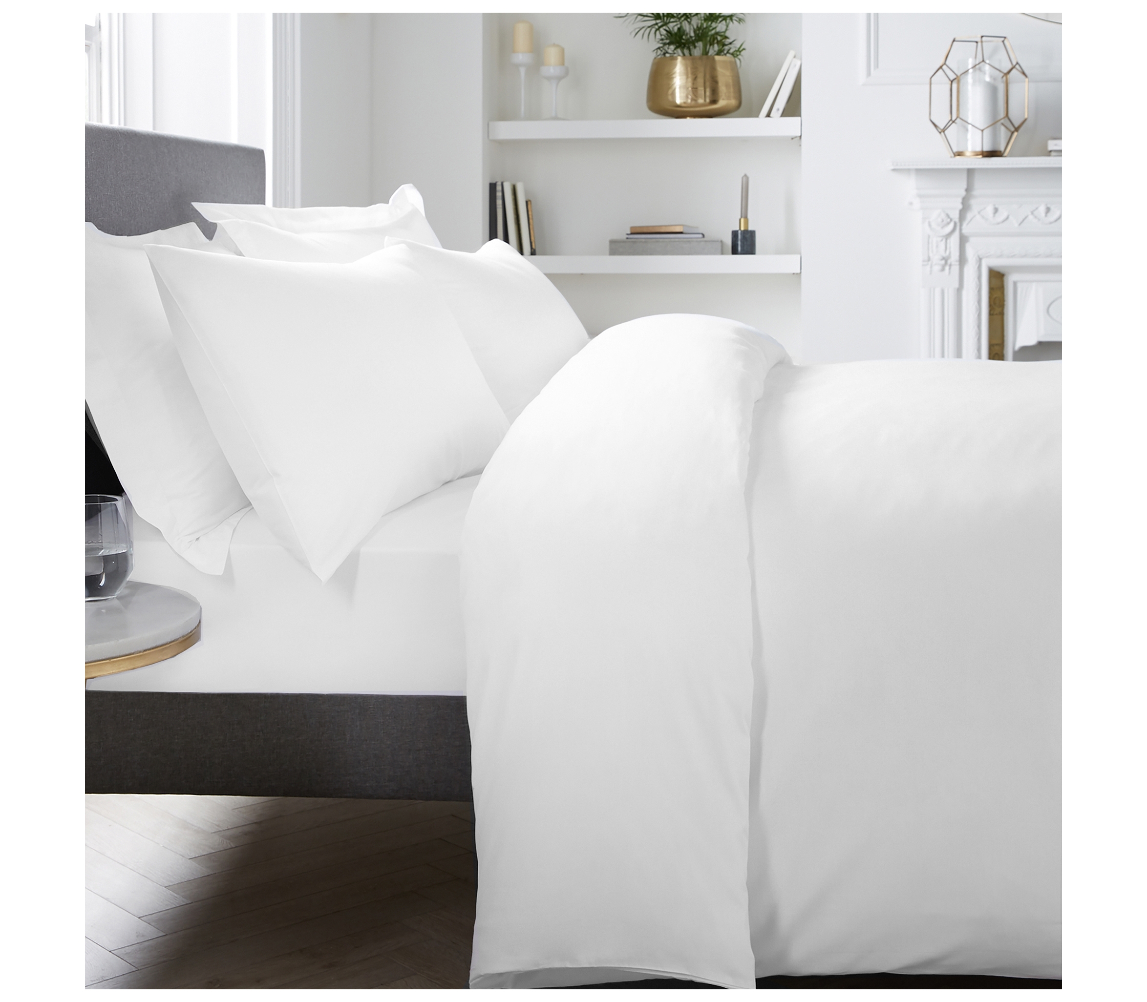 Appletree Signature 400TC Plain Dye White Duvet Cover Set J