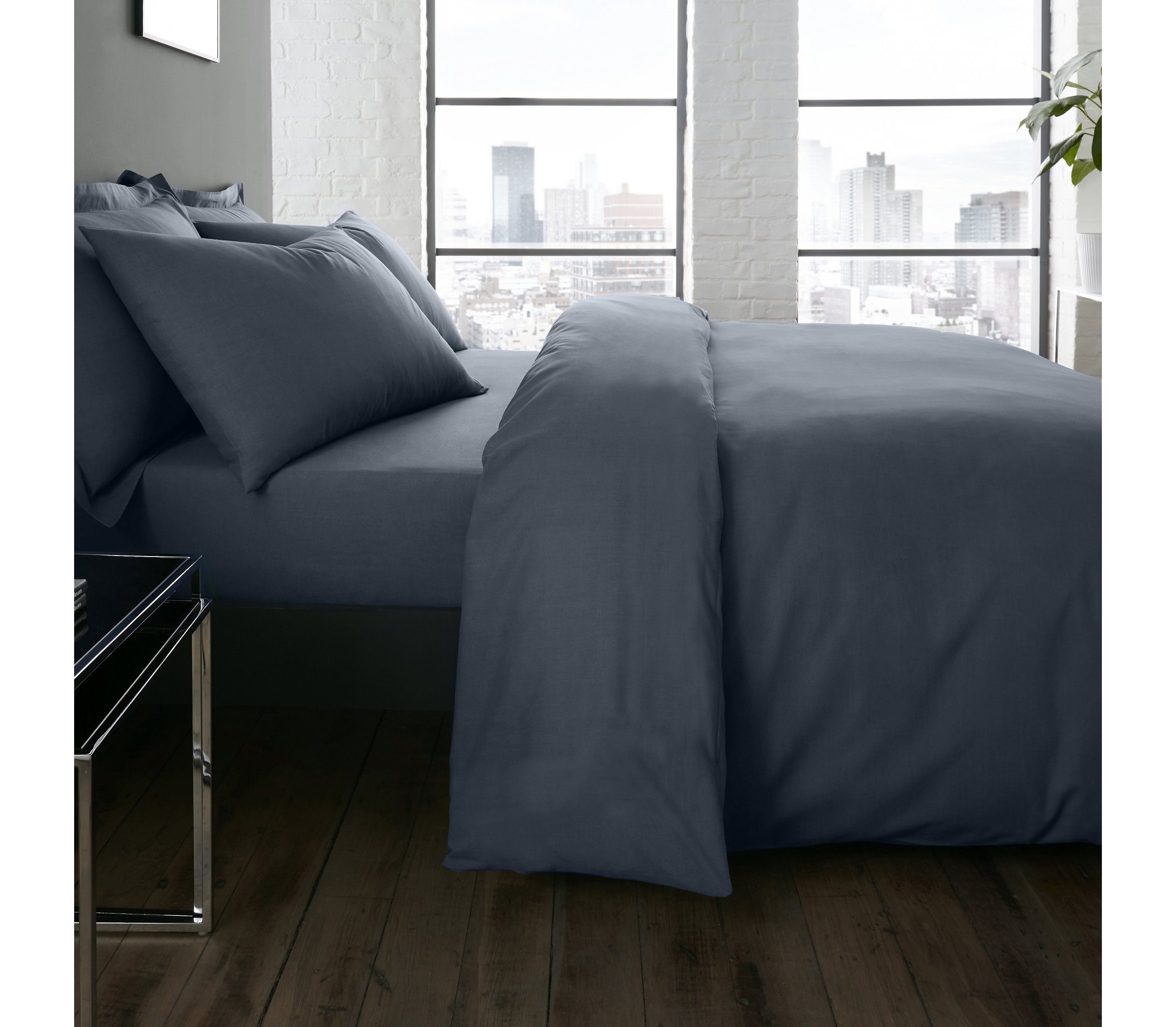 Serene Plain Dye Denim Duvet Cover Set J Rosenthal & Son