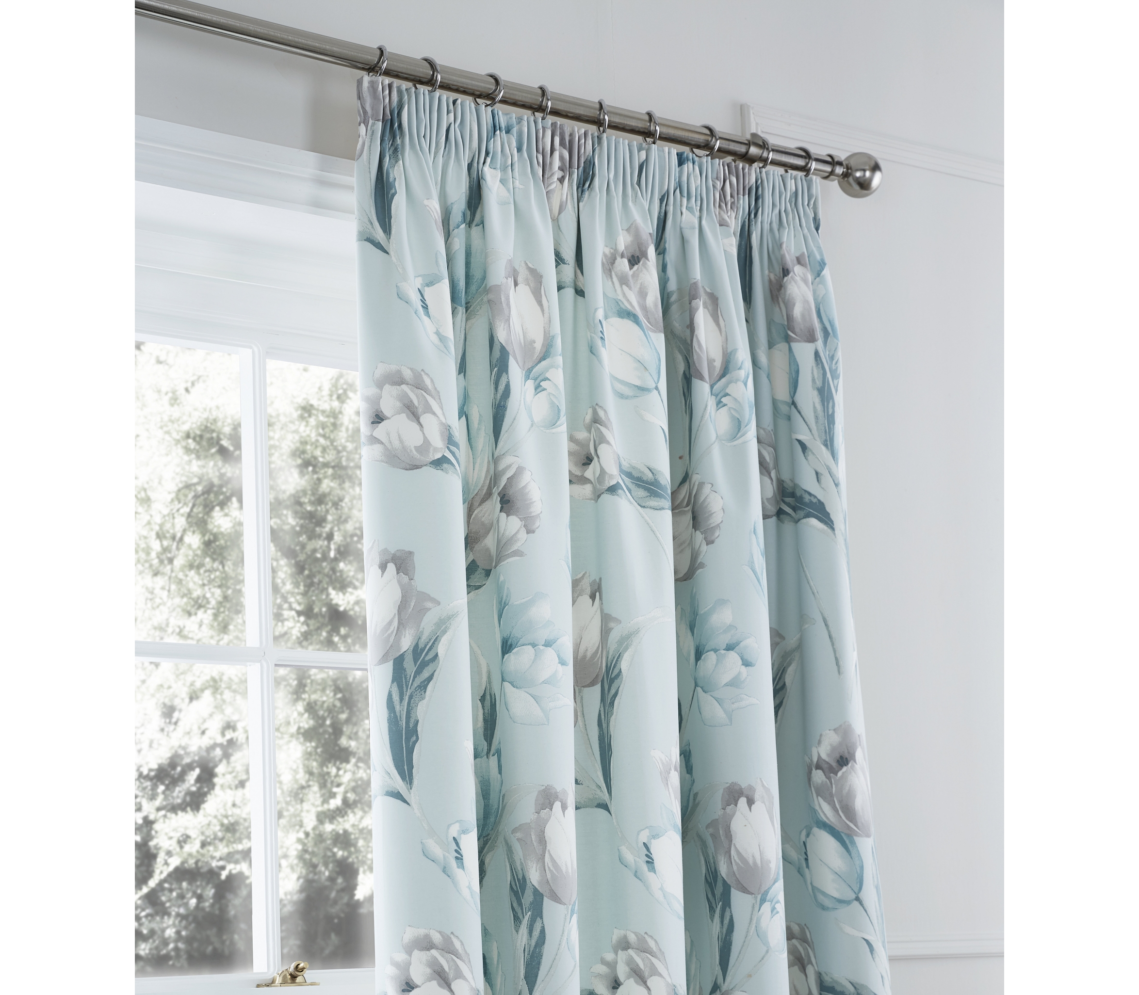 Tulip Duck Egg Curtains J Rosenthal & Son