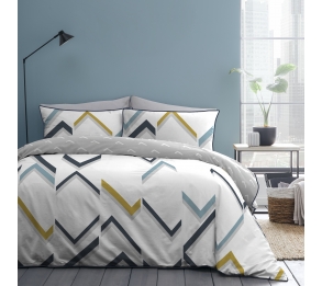 Fractured Lines - Navy Bedding