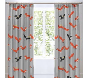Mister Fox - Pair of Pencil Pleat Curtains