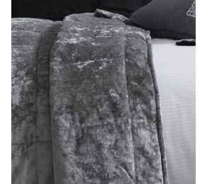 Concierge Silver Crushed Velvet Bedspread