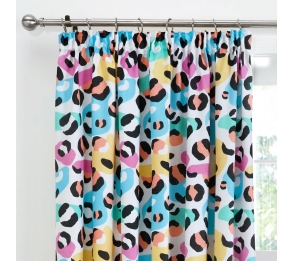 Be Wild - Coral Pencil Pleat Curtains