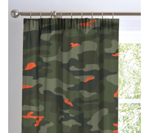 Camouflage - Green Pencil Pleat Curtains