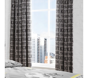 Football Grey Lined Pencil Pleat Curtains