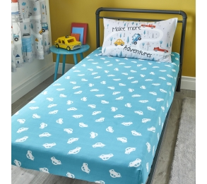 Little Transport - Grey Fitted Sheet