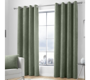 Kilbride Cord - Khaki Eyelet Curtains