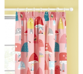 Mushroom Magic - Pair of Pencil Pleat Curtains