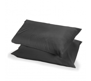 100% Cotton Pair of Housewife Pillowcases - Charcoal