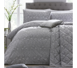 Silver Iris - Silver Duvet Cover Set