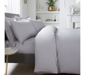 Plain Dye 400TC Duvet Cover Set - Silver