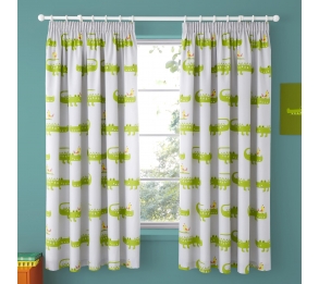Crocodile Smiles - Pair of Pencil Pleat Curtains