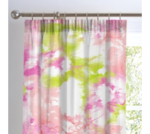 Tie Dye - Neon Pink Pencil Pleat Curtains