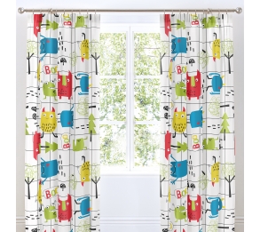 Monster Mob - Pair of Pencil Pleat Curtains