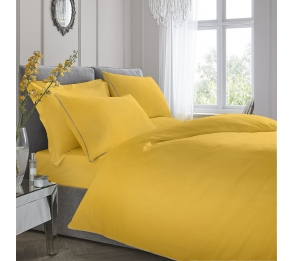 Plain Dye Duvet Cover Set - Ochre