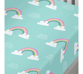Rainbow Unicorn Multicolour Fitted Sheet