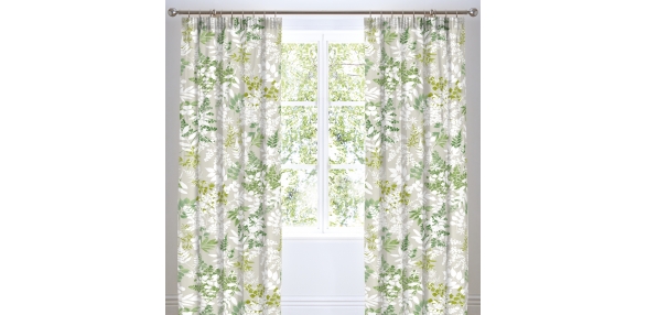 Delamere - Green Pencil Pleat Curtains