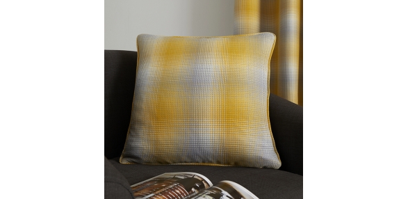 Lincoln Check - Ochre Filled Cushion