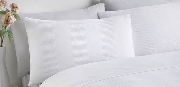 Waffle Stripe - White Bedding