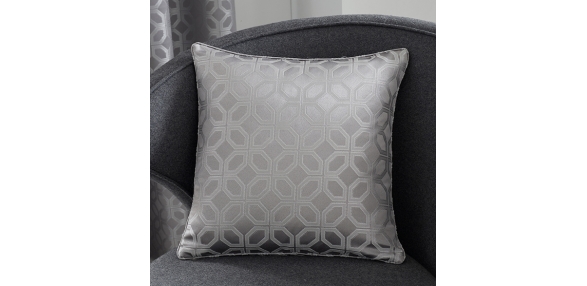Oriental Squares - Silver Cushion Cover