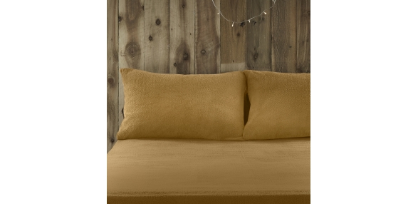 Teddy Fleece Ochre Pillowcases