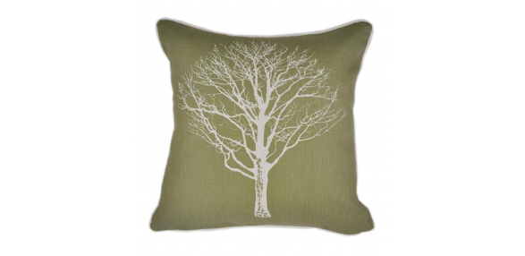 Woodland Trees - Green Filled Cushion