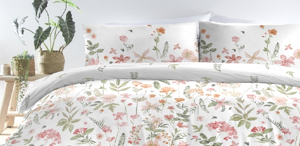 Gabriella Ochre Contempory Floral Duvet Set Choice of Duvet Set or Bed Throw 