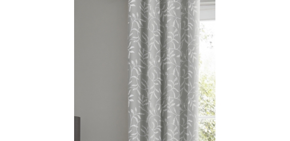 Alexa Silver -  Lined Eyelet Curtains