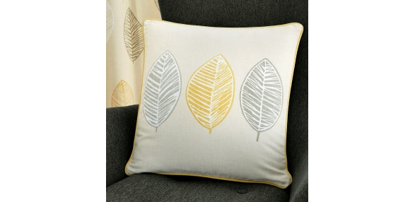 Skandi Leaf Ochre Cushion Cover
