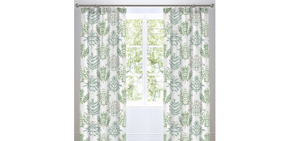 Emily - Green Pencil Pleat Curtains