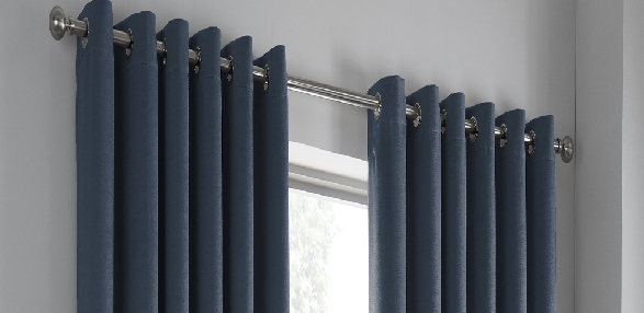 Strata - Navy Dimout Curtains