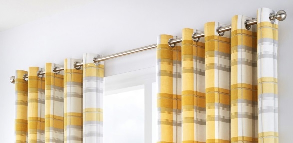 Balmoral Check - Ochre Curtains