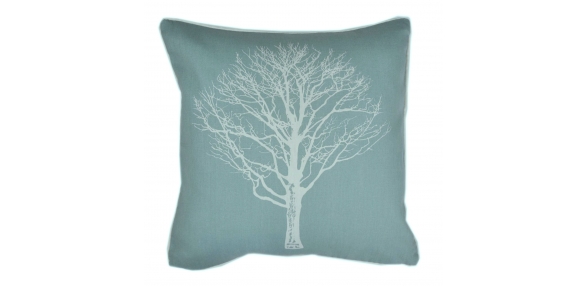 Woodland Trees - Duck Egg Filled Cushion