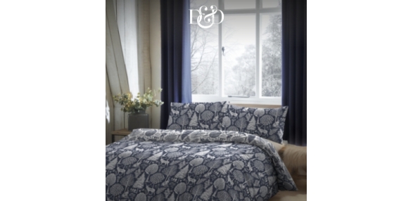 Dreams & Drapes Lodge - Winter Forest Navy