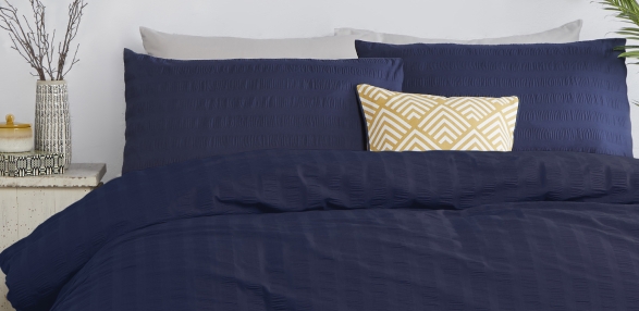 Seersucker - Navy Bedding