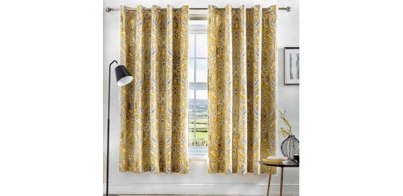 Maduri - Ochre Eyelet Curtains