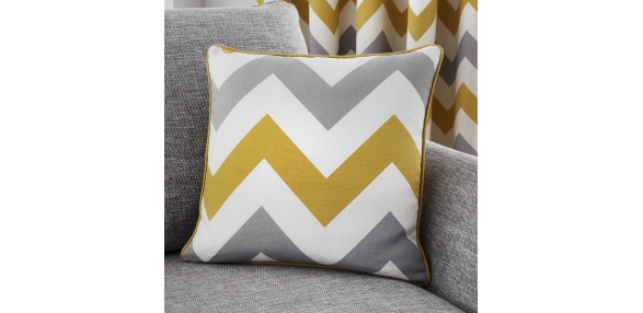 Chevron Ochre Filled Cushion
