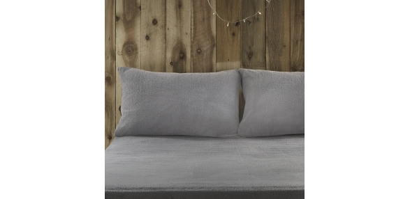 Teddy Fleece Silver Pillowcases