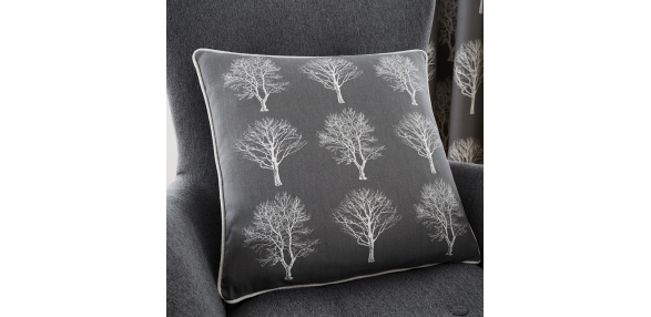 Woodland Trees - Charcoal Cushion Cover