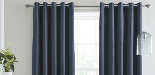 Montrose - Navy Eyelet Curtains