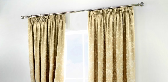 Jasmine Champagne Lined Pencil Curtains