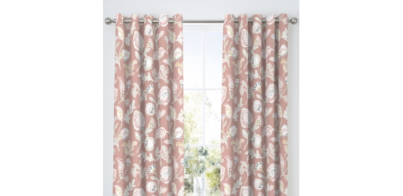 Samana - Coral Pencil Pleat Curtains