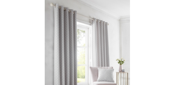 Tiffany - Silver Eyelet Curtains