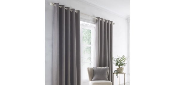 Indiana - Grey Eyelet Curtains